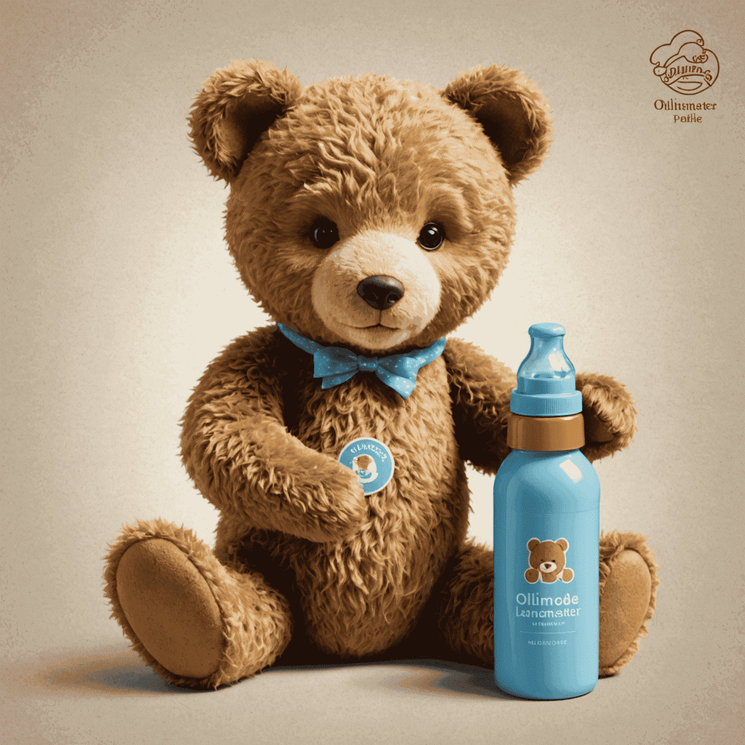 OlienMaster logo featuring a playful teddy bear and feeding bottle