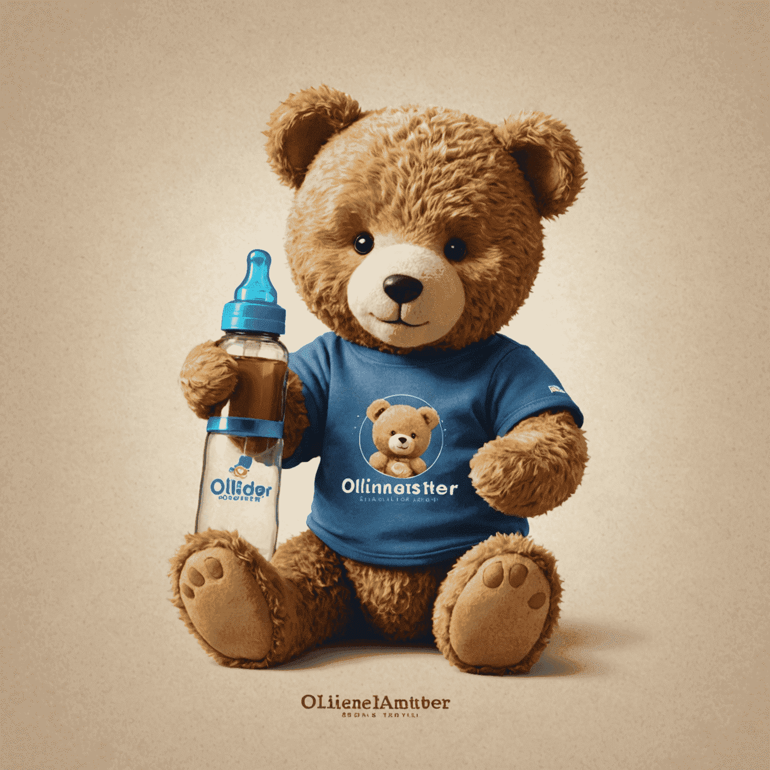 OlienMaster logo featuring a playful teddy bear and feeding bottle