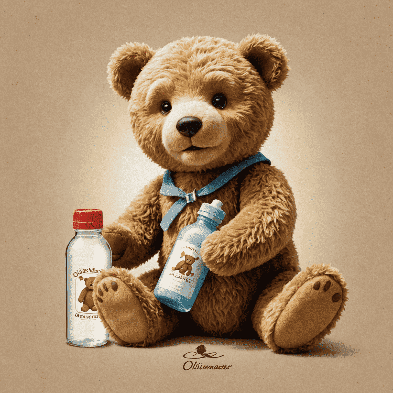 OlienMaster logo featuring a playful teddy bear and feeding bottle