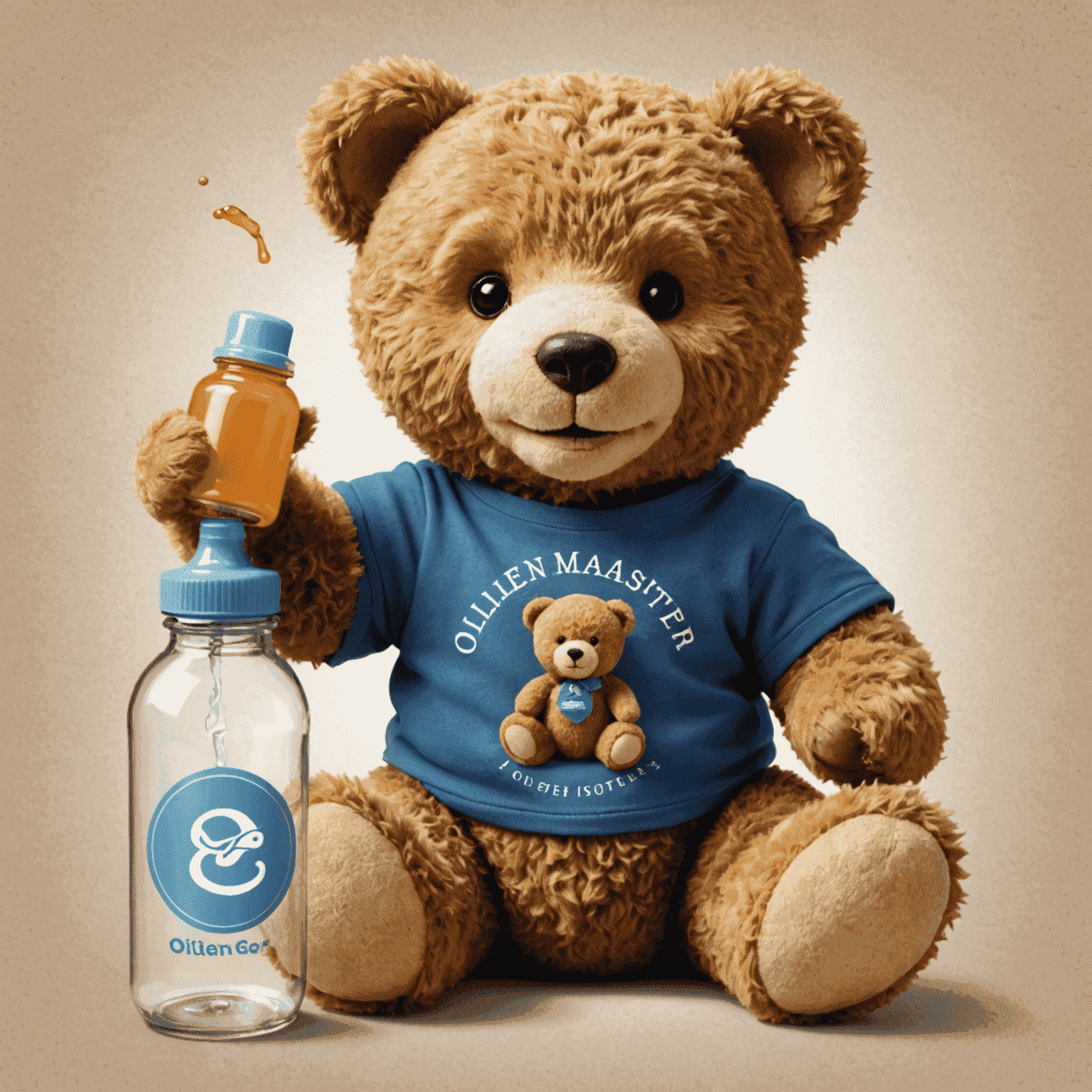 OlienMaster logo featuring a playful teddy bear and feeding bottle