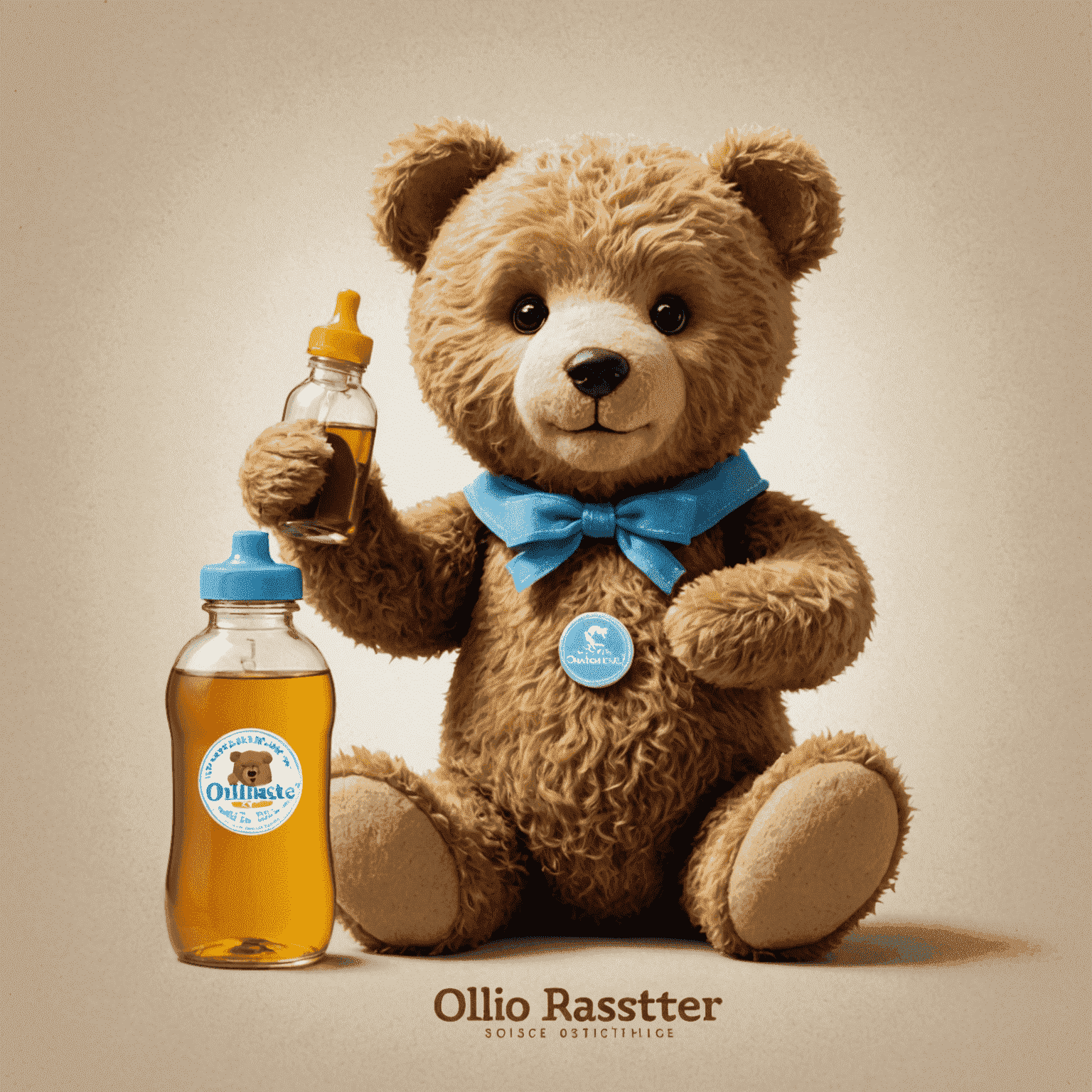 OlienMaster logo featuring a playful teddy bear and feeding bottle