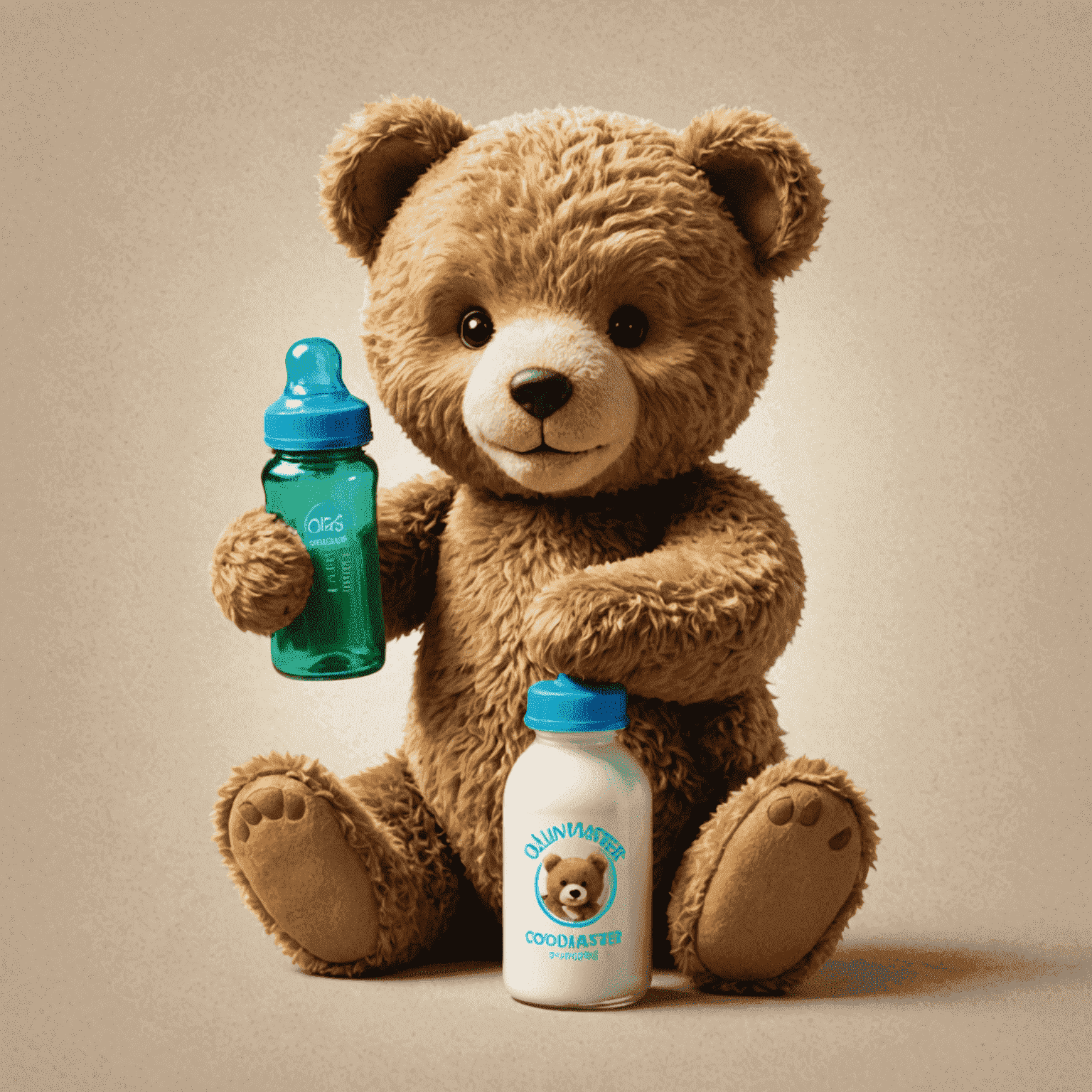 OlienMaster logo featuring a playful teddy bear and feeding bottle